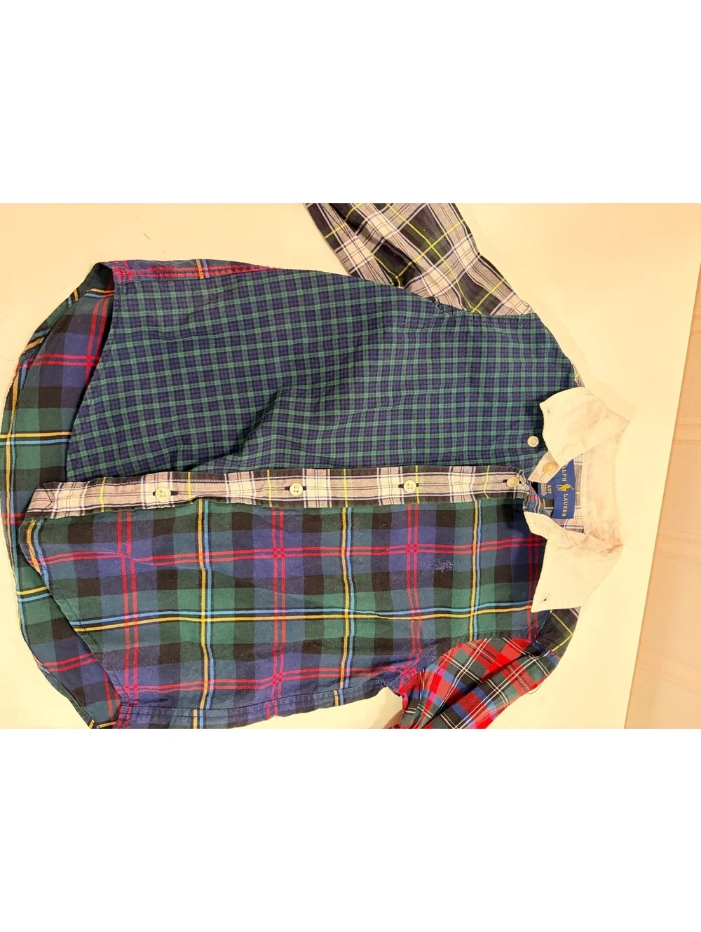 Polo Ralph Lauren Multi Plaid L/S Shirt With White Collar 3T